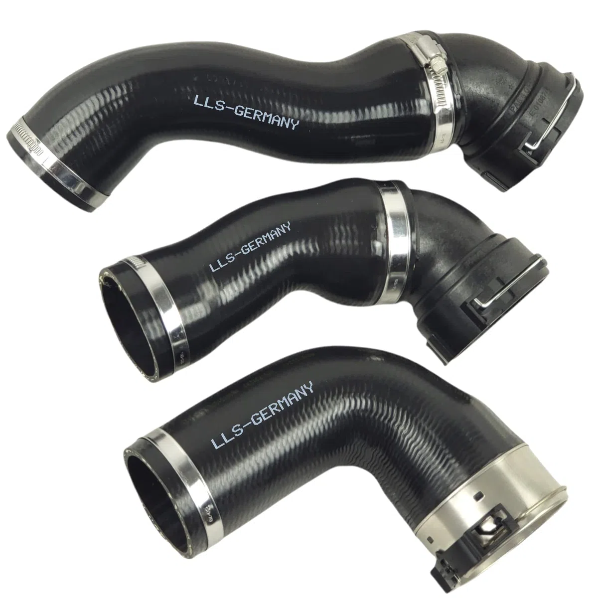 LLS-GERMANY 3x Ladeluftschlauch kompatibel mit BMW (E60, E61) 5er