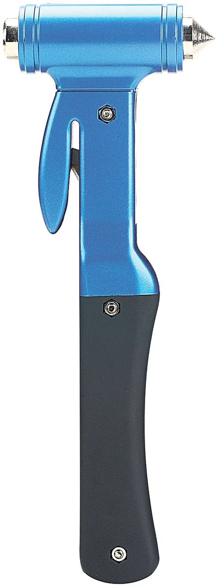 Lescars Notfallhammer: Schwerer 2in1-Notfall-Hammer mit integriertem Gurtschneider für Kfz (Gurtmesser, Glasbrecher, Auto)