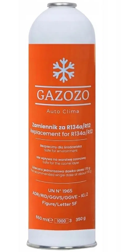 Auto Clima Kältemittel 650 ml – Große Dose, Ersatz für R134a/R12 – Für Klimaanlagen in Autos 1994–2016 – Umweltfreundliches Gas