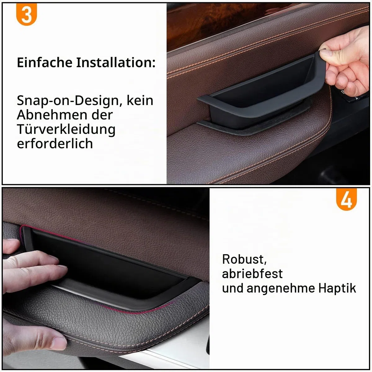TTCR-II Kompatibel mit Türgriff BMW X3 F25 2010-2016, X4 F26 2014-2017, Türgriff Innen Links, Aufbewahrungsbox für Autotürgriffe F25 F26 Linke Vordertür Griffverkleidung, X3 X4 Griff Innentür Schwarz
