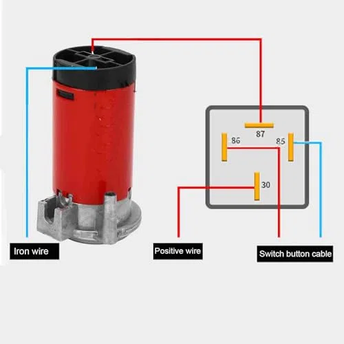 Aramox Air horn Pumpenkompressor, Luftkompressor, Drucklufthorn-Kompressor für Autos, LKW, Boote, 12 V, 105-115 DB