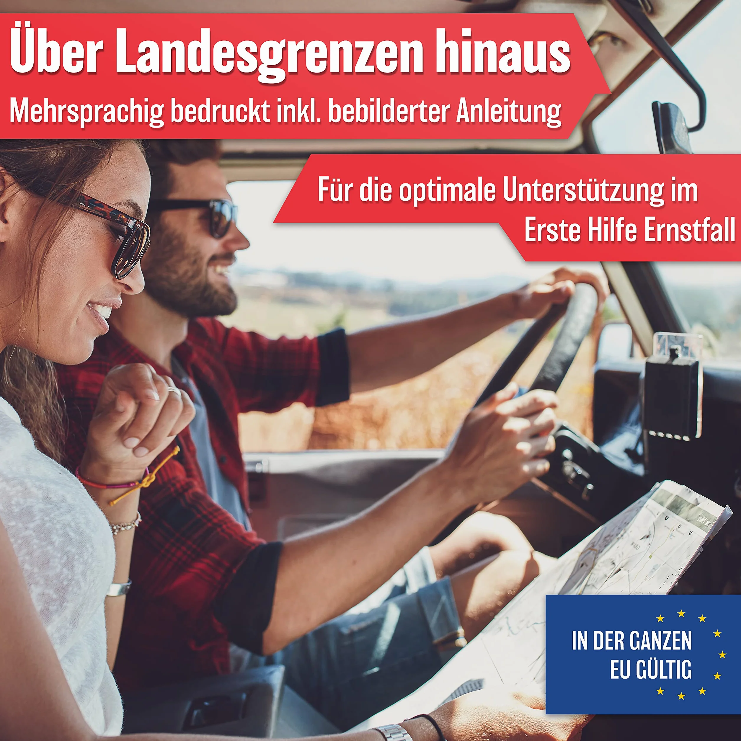 HELDENWERK KFZ Verbandstasche nach aktueller Norm 2026 - Europaweit Nutzbar - Erste Hilfe Set Auto Verbandskasten DIN 13164:2022 (StVO konform)