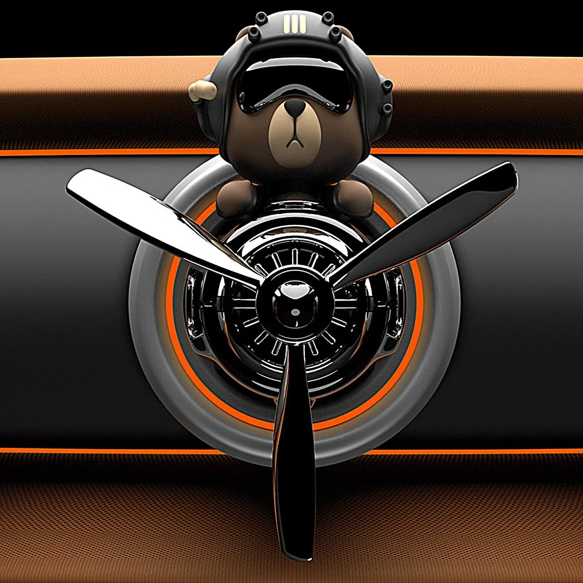 Bear Auto Lufterfrischer, Flugzeug Rotierender Aromatherapie-Diffusor, dekoratives Autozubehör, personalisierte Luftauslassöffnung, mit drehbarem Propeller, für Reisen, Pendeln