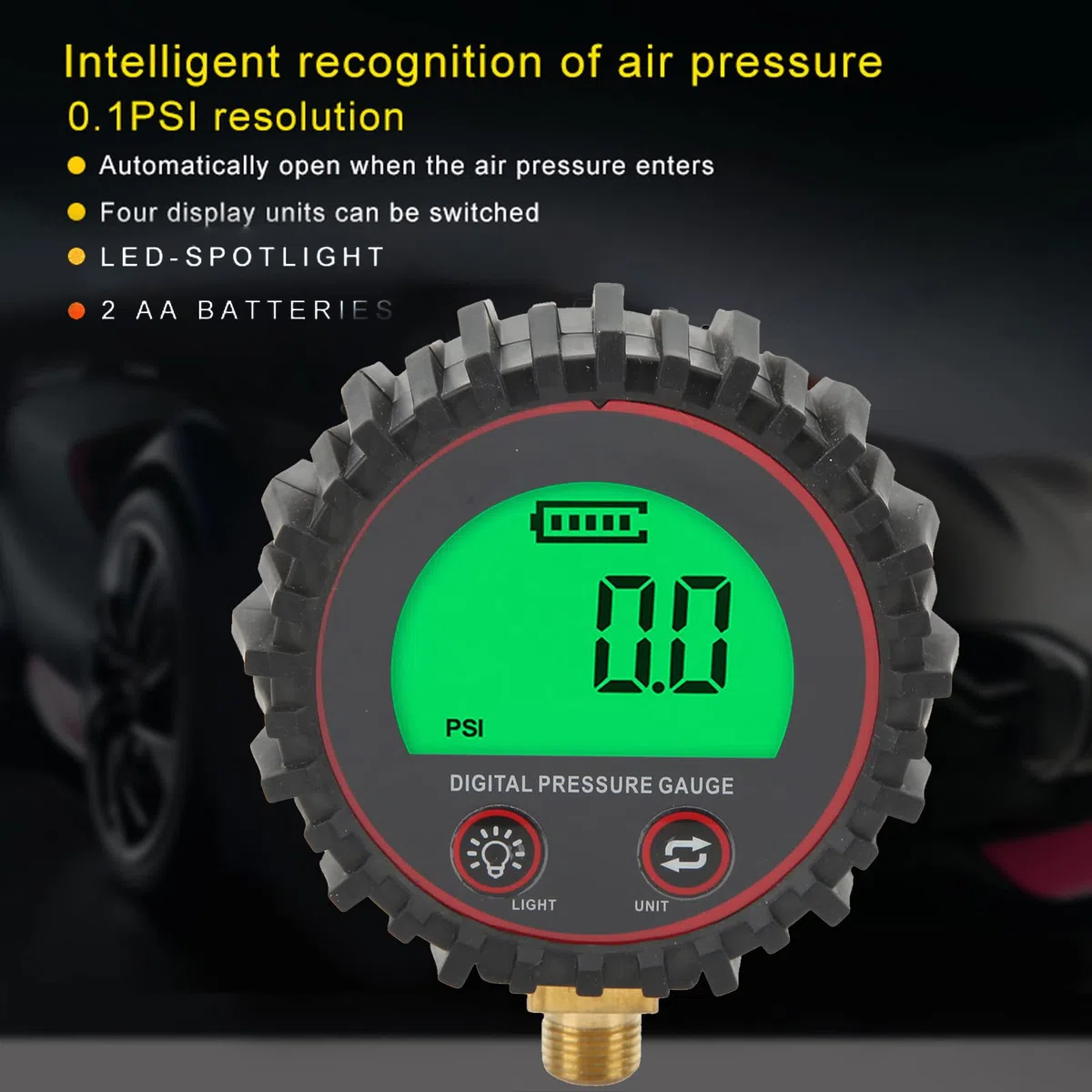 Digitales Reifendruckmessgerät 3-255 PSI Range Reifenfüller Digitales Manometer LCD-Display Vier Einheiten Umschaltbar Schnelles und Genaues Ablesen für Autos, Lastwagen,