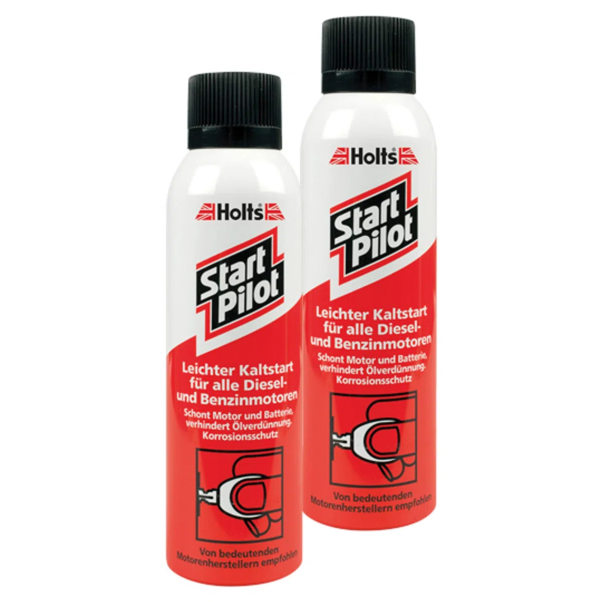 Holts 2X Kaltstarterhilfe Start Pilot Starthilfe Kaltstartspray Sprühdose Dieselmotor Benzinmotor Moterzubehör Motorspray Korrosionsschutz Motorschonend Batterieschonend 200 Ml 101129