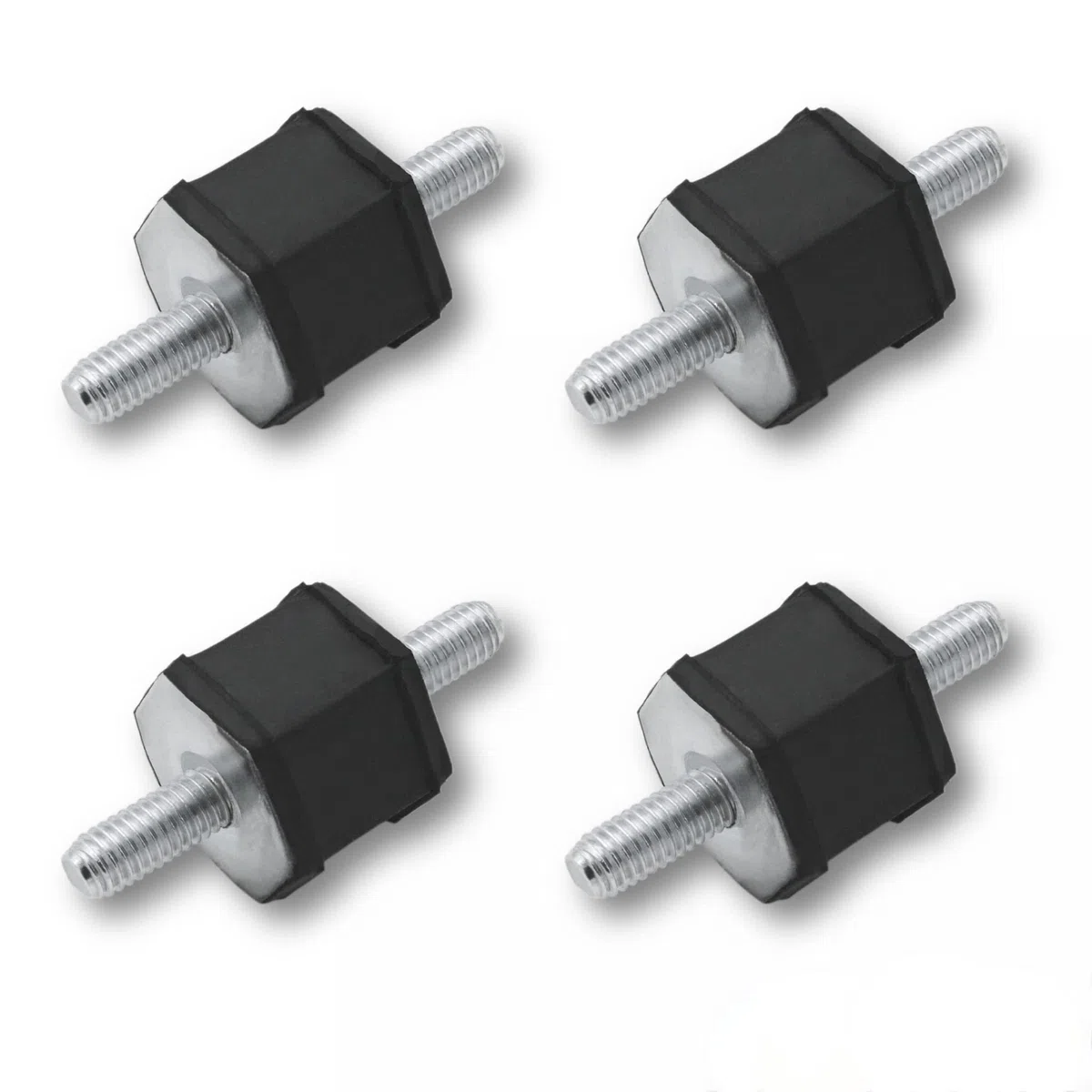 4x Gummipuffer Anti-Vibration Schwingungsdämpfer Silentblock Maschinenfüße Metall Gewinde ((A) M6 20x18mm)