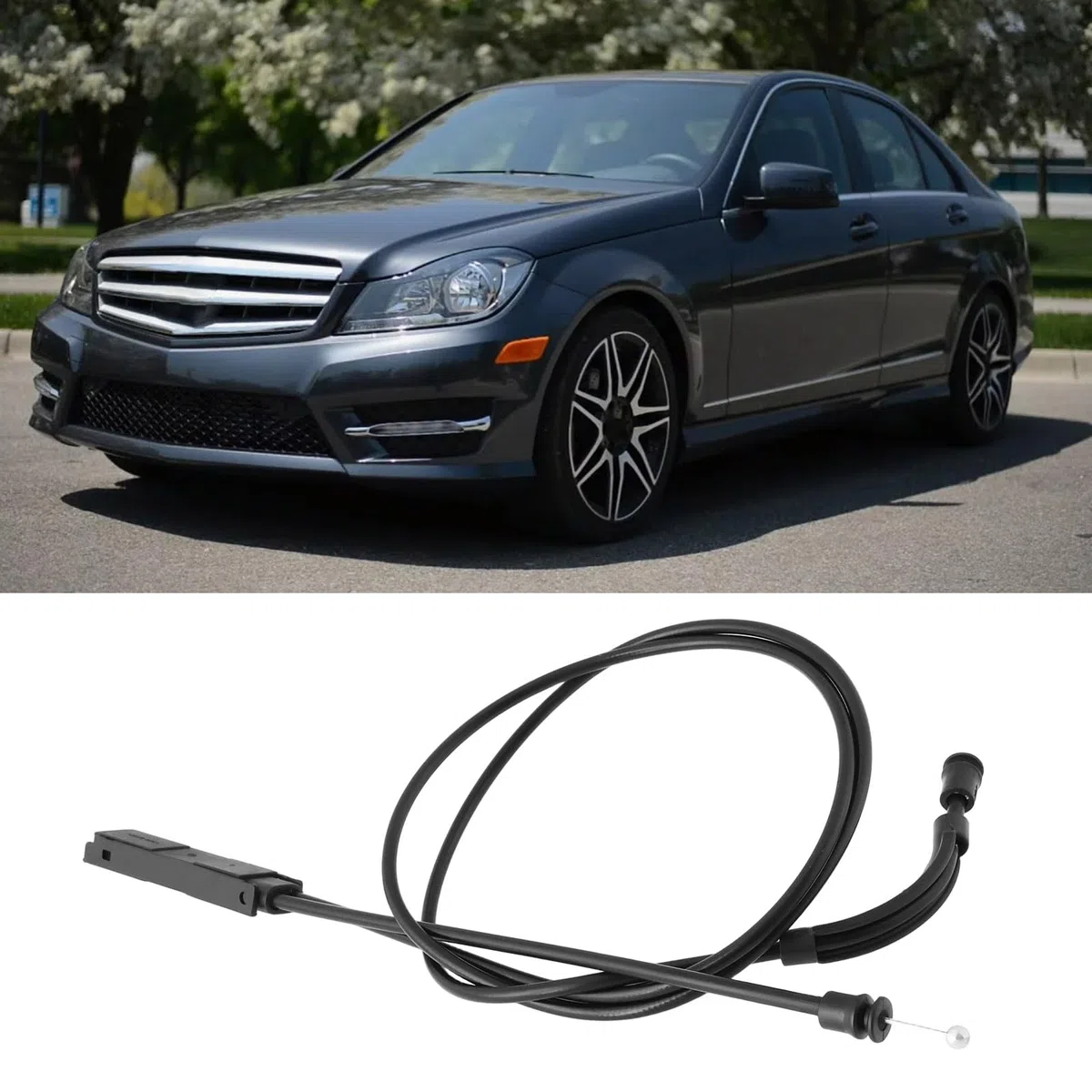 Auto Motorhaubenverriegelung Verriegelung Motorhaube Entriegelungskabel 2048800859 2048800459 Kompatibel mit Mercedes-Benz C250 2012-2015