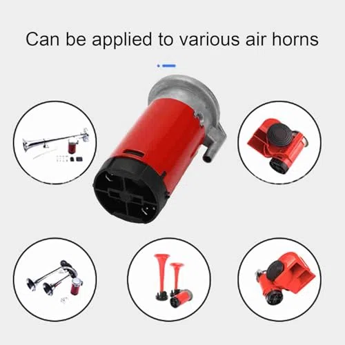 Aramox Air horn Pumpenkompressor, Luftkompressor, Drucklufthorn-Kompressor für Autos, LKW, Boote, 12 V, 105-115 DB