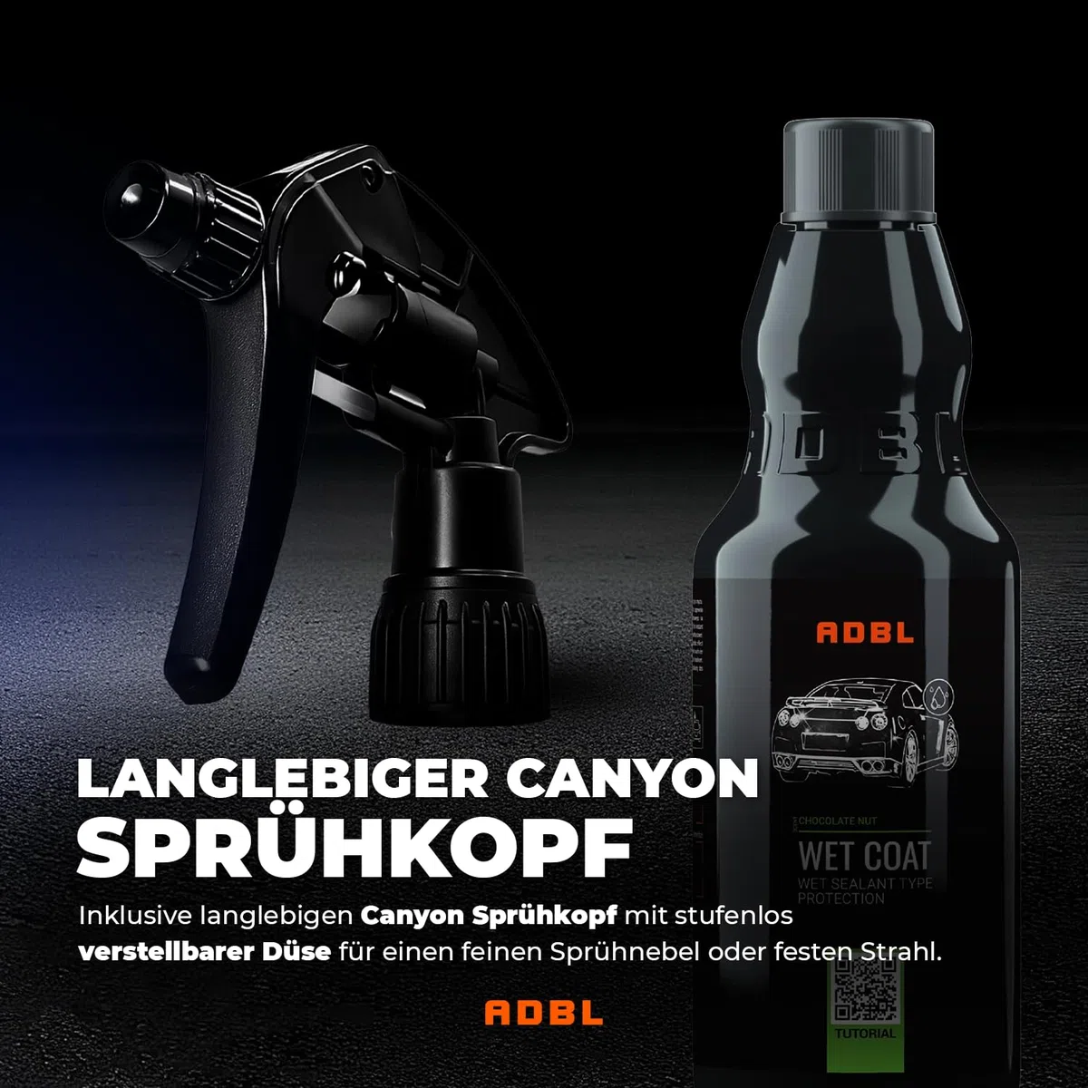 ADBL Wet Coat (500ml) Premium Nassversiegelung & Sprühversiegelung mit Abperl-Effekt - Sprühwachs für langanhaltenden Lackschutz & Glanz - Auto Lackversiegelung - für alle Lackarten