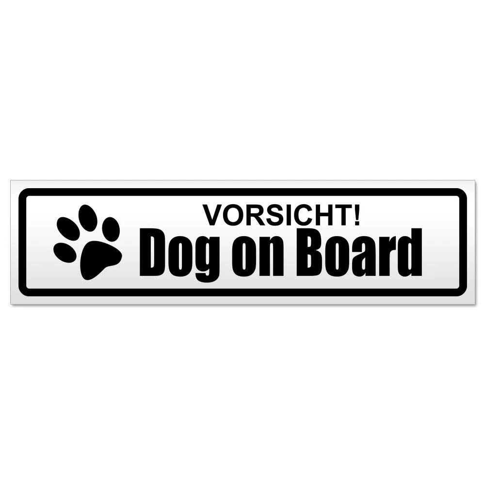 Kiwistar Magnetschild Vorsicht! Dog on Board - 30cm Schwarz - magnetisch für Auto PKW Kfz - wiederverwendbares Hinweisschild aus Magnetfolie - für Fahrzeug, Truck