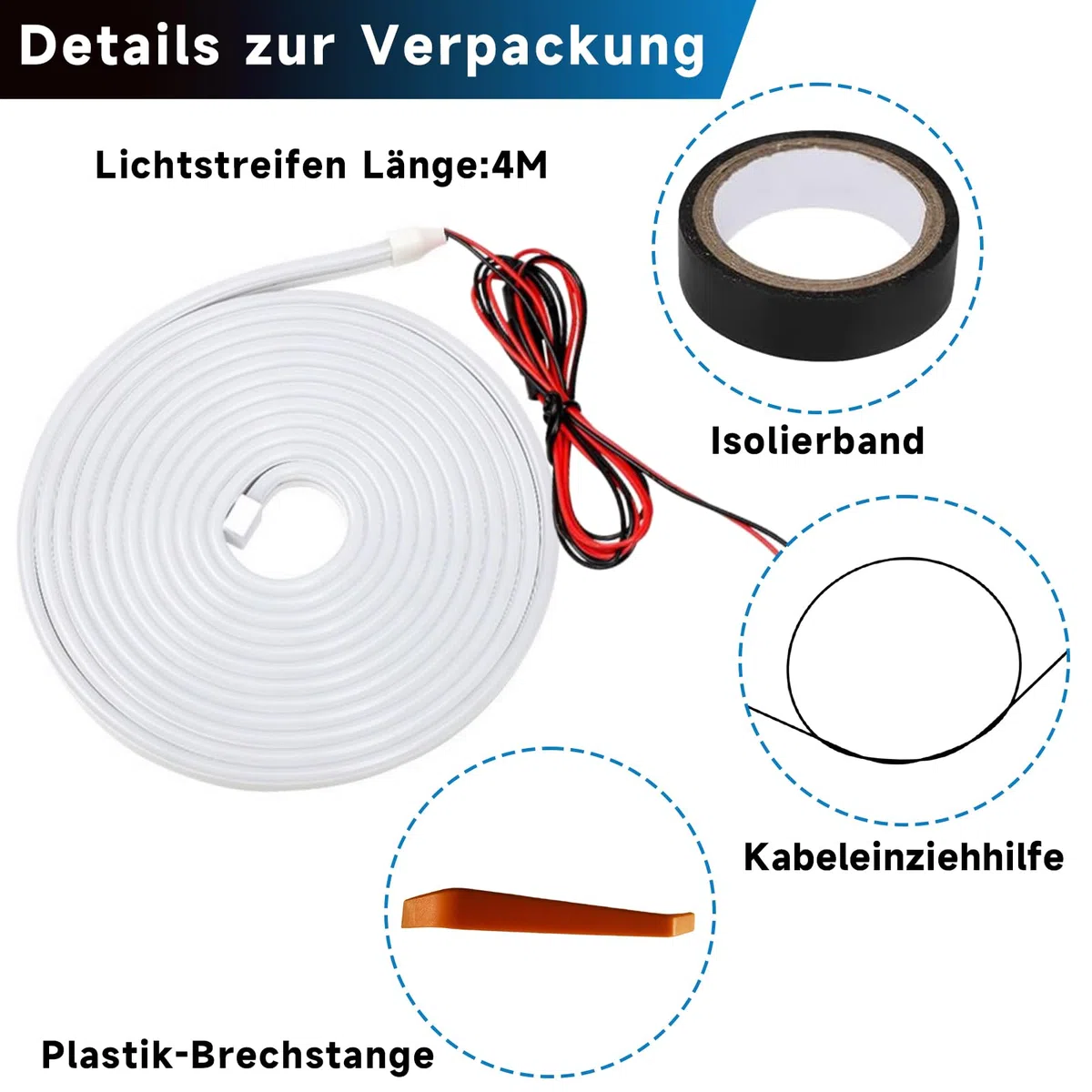Kofferraum Lichtstreifen, 4m LED Kofferraum Streifen, Dynamic Flowing Car Trunk Light Strip, Kofferraumbeleuchtung Led, Automatischer Sensor Tail Box für Auto Kofferraum Dekoration(Mit Lauflichtefekt)
