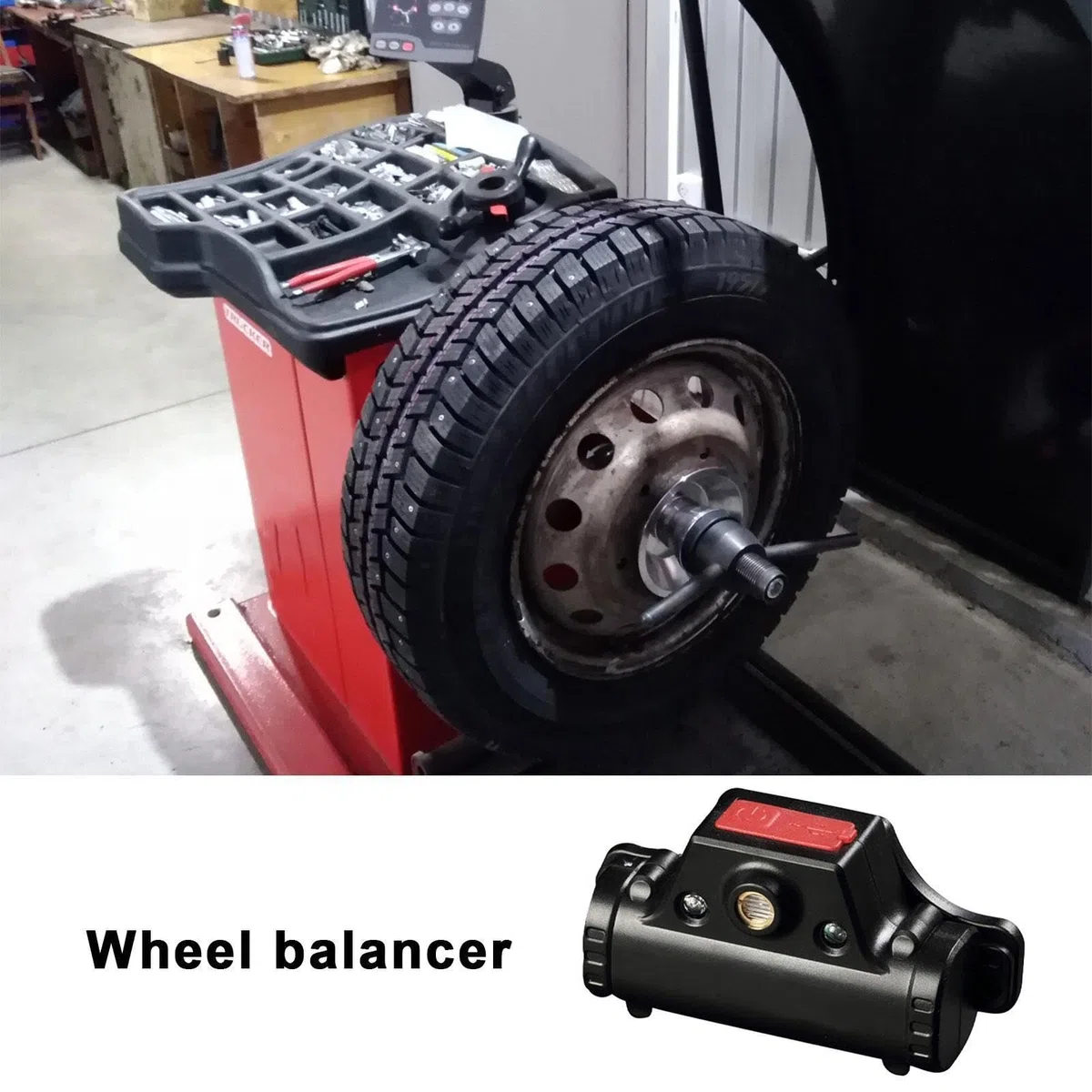 Radauswuchtmaschine | Infrarot-Linienpunkt | Auswuchtmaschine Für Autoräder | Der Bleiblock-Reifenauswuchtlicht Findet | Mit 2 LED-Leuchten USB-Ladeanschluss | Equilibreuse Pneu Voiture