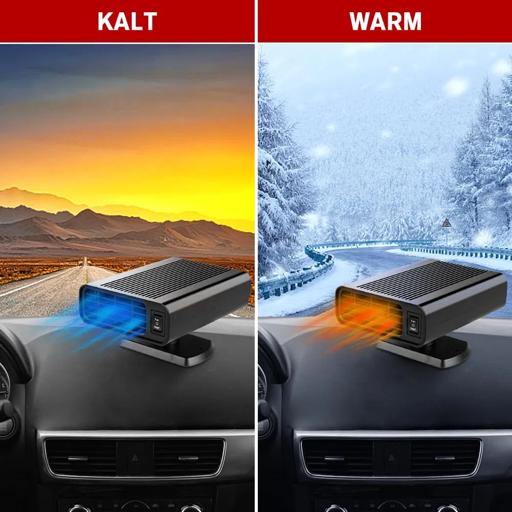 Showvigor 2025 Neu Autoheizung 12V Zigarettenanzünder, 150W Anti-Beschlag Auto-Heizung 2 In 1 Heizung und Kühlung Car Defroster