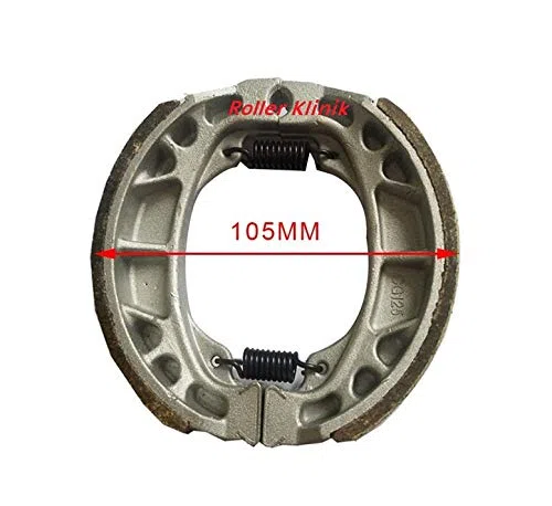 Bremsbacken für Trommelbremse mit Federn 105 mm 4 Takt China Roller z.B. Hercules Ering Benelli Aprilia Baotian ATU, Znen