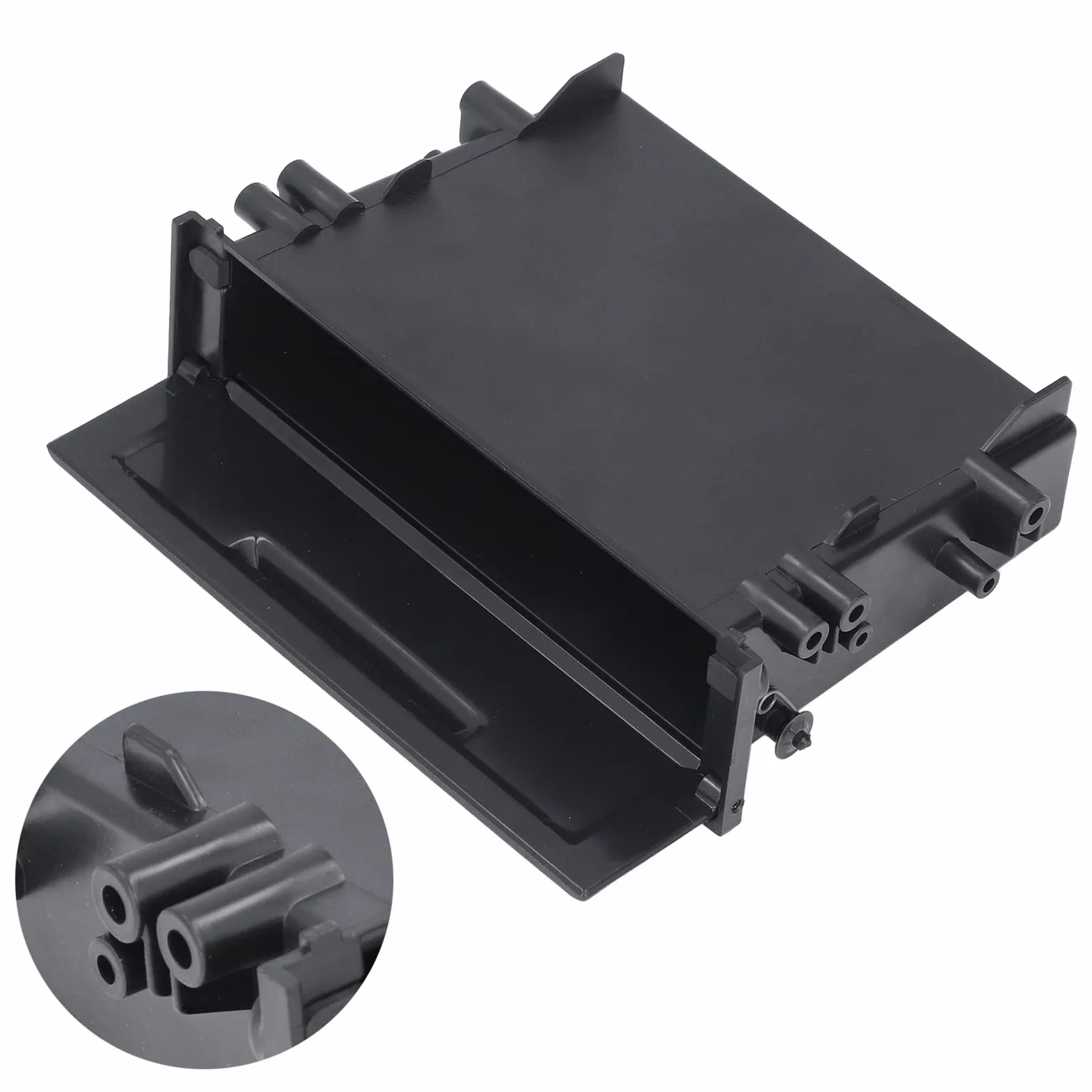 Autoradio Stereo Dash Trim Aufbewahrungsbox Schubladen-Kit für Aufbewahrungsboxen 1DIN Autoradio Aufbewahrungsbox ABS Schwarzer Innenorganisator