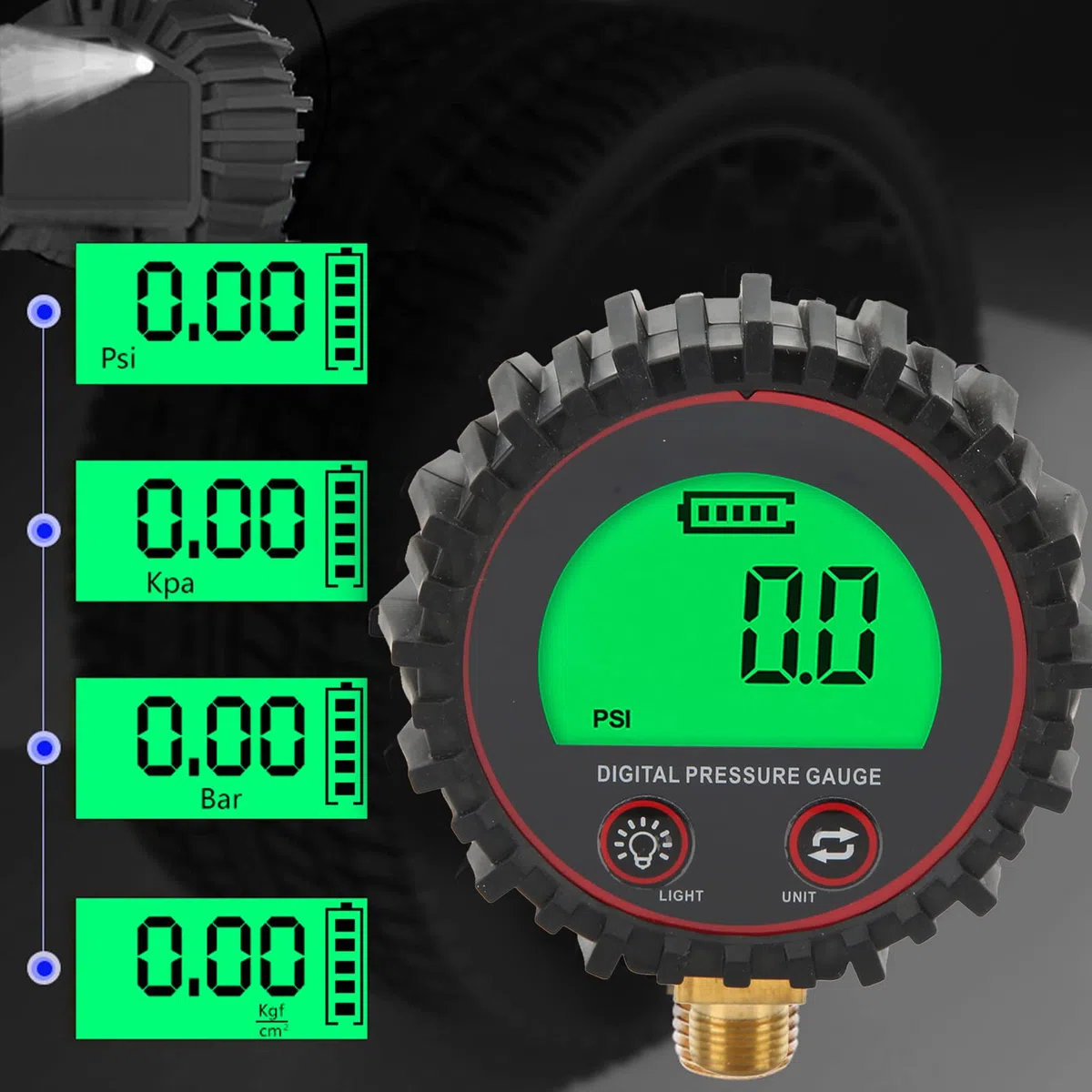 Digitales Reifendruckmessgerät 3-255 PSI Range Reifenfüller Digitales Manometer LCD-Display Vier Einheiten Umschaltbar Schnelles und Genaues Ablesen für Autos, Lastwagen,