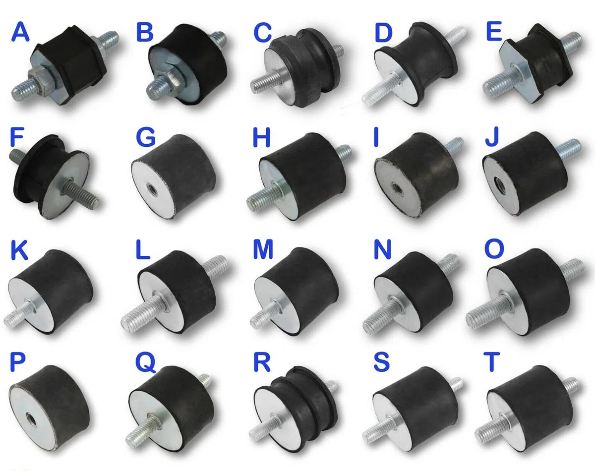 4x Gummipuffer Anti-Vibration Schwingungsdämpfer Silentblock Maschinenfüße Metall Gewinde ((A) M6 20x18mm)