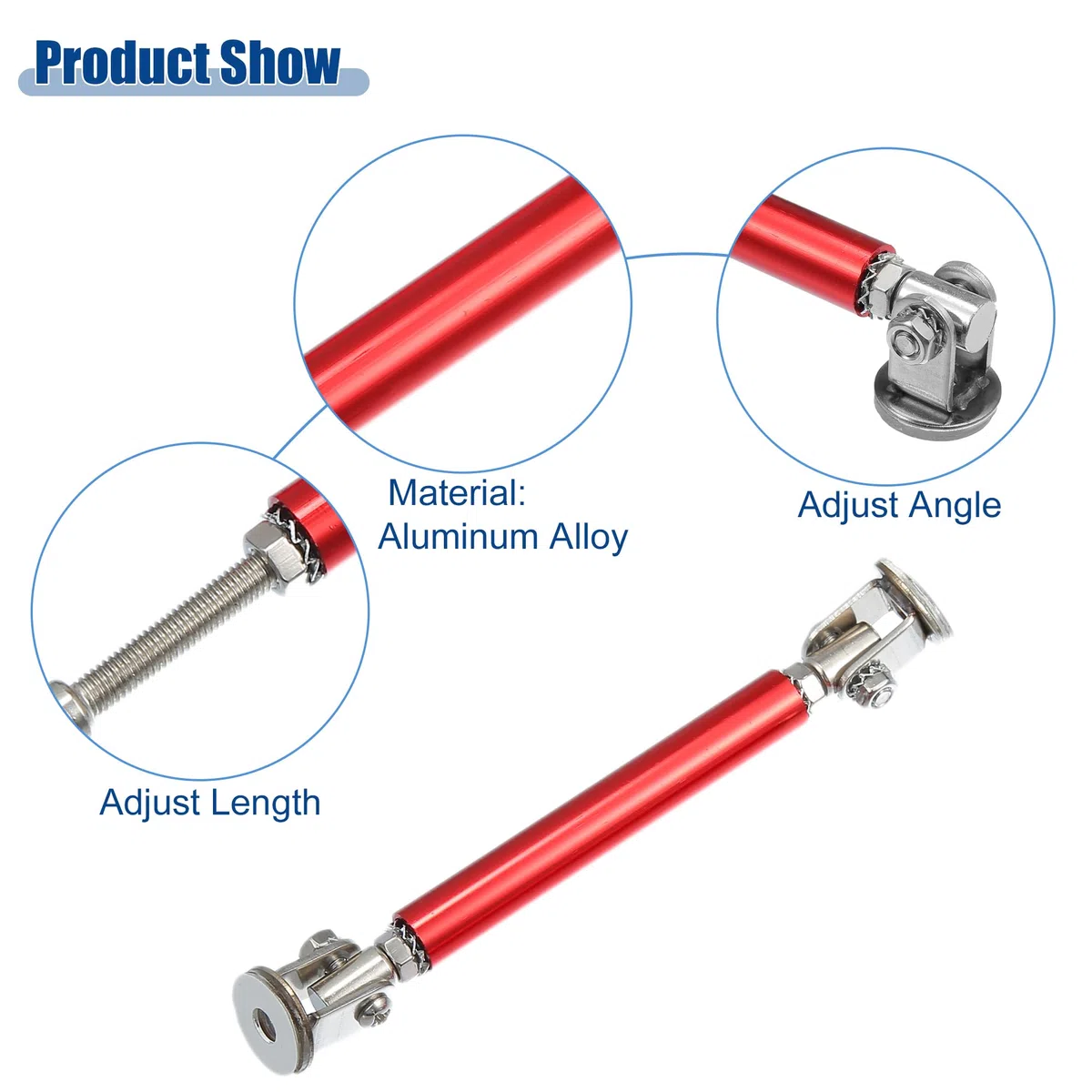 A ABSOPRO 2 Stück Auto Vorne Stoßstange Lippensplitter Domstrebe 3"-5" 75mm Rot