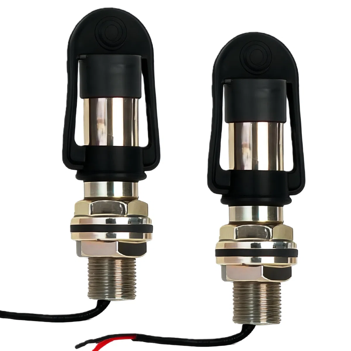 GBKDQQ Beacon-Montagehalterung, 2 Stück Halterung rundumleuchte traktor, Rundumkennleuchte Warnleuchte Ø 24 mm, Flexible DIN-Pol-Metallhalterung mit Draht und Schutzkappe für LKW, Landmaschinen