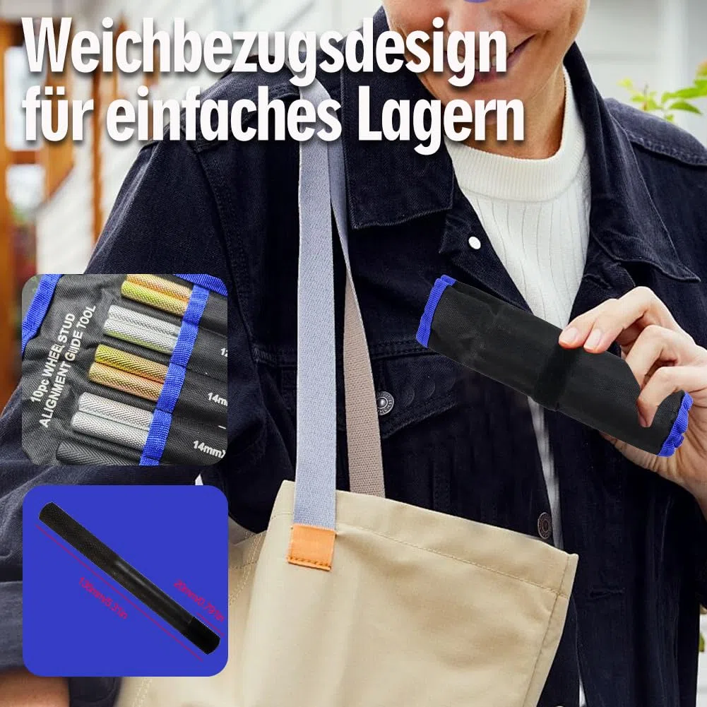 Reifen Montagehilfe, 10 TLG Radmontagehilfe Auto, Montagehilfe Reifenwechsel, 2PCS M15x1.25 / M12x1.5 / M12x1.25 / M14x1.5 / M14x1.25 Rad Montagehilfe Fixierbolzen